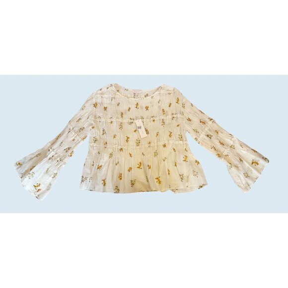 REBECCA TAYLOR Ines Smocked Floral Blouse Top Size Small NWT - Picture 3 of 8